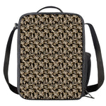 Dark Western Floral Pattern Print Crossbody Lunch Bag