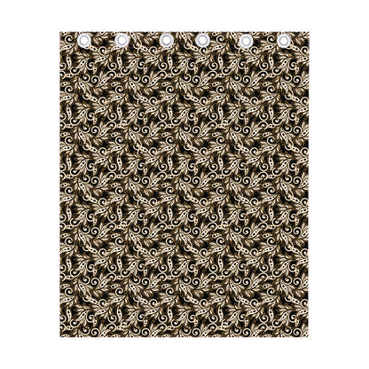 Dark Western Floral Pattern Print Curtain