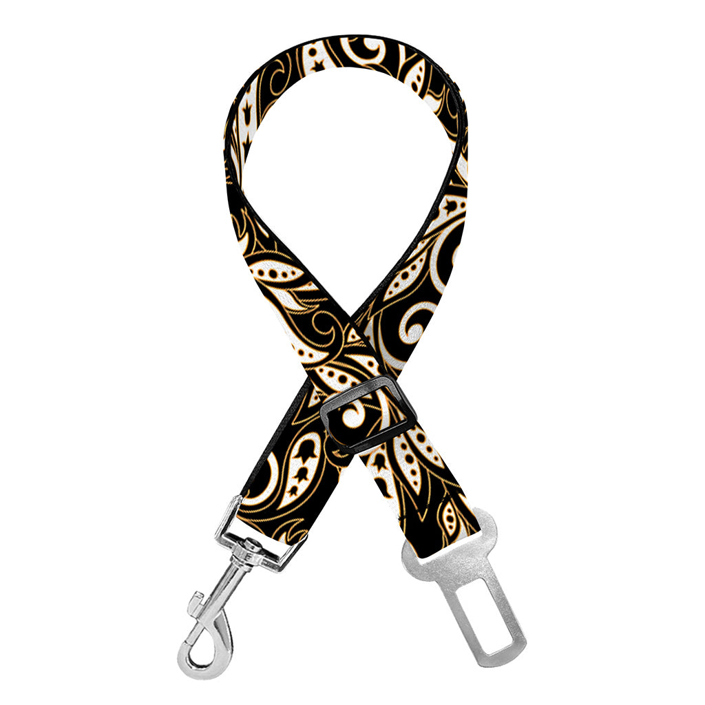 Dark Western Floral Pattern Print Dog Seat Belt