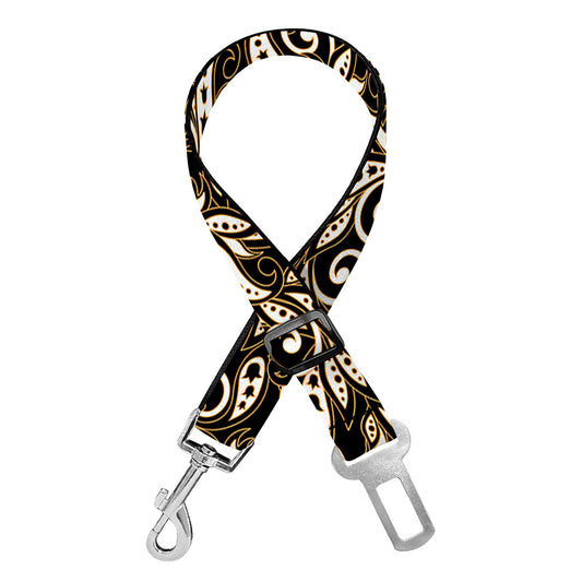 Dark Western Floral Pattern Print Dog Seat Belt