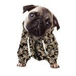 Dark Western Floral Pattern Print Dog Zip Up Hoodie