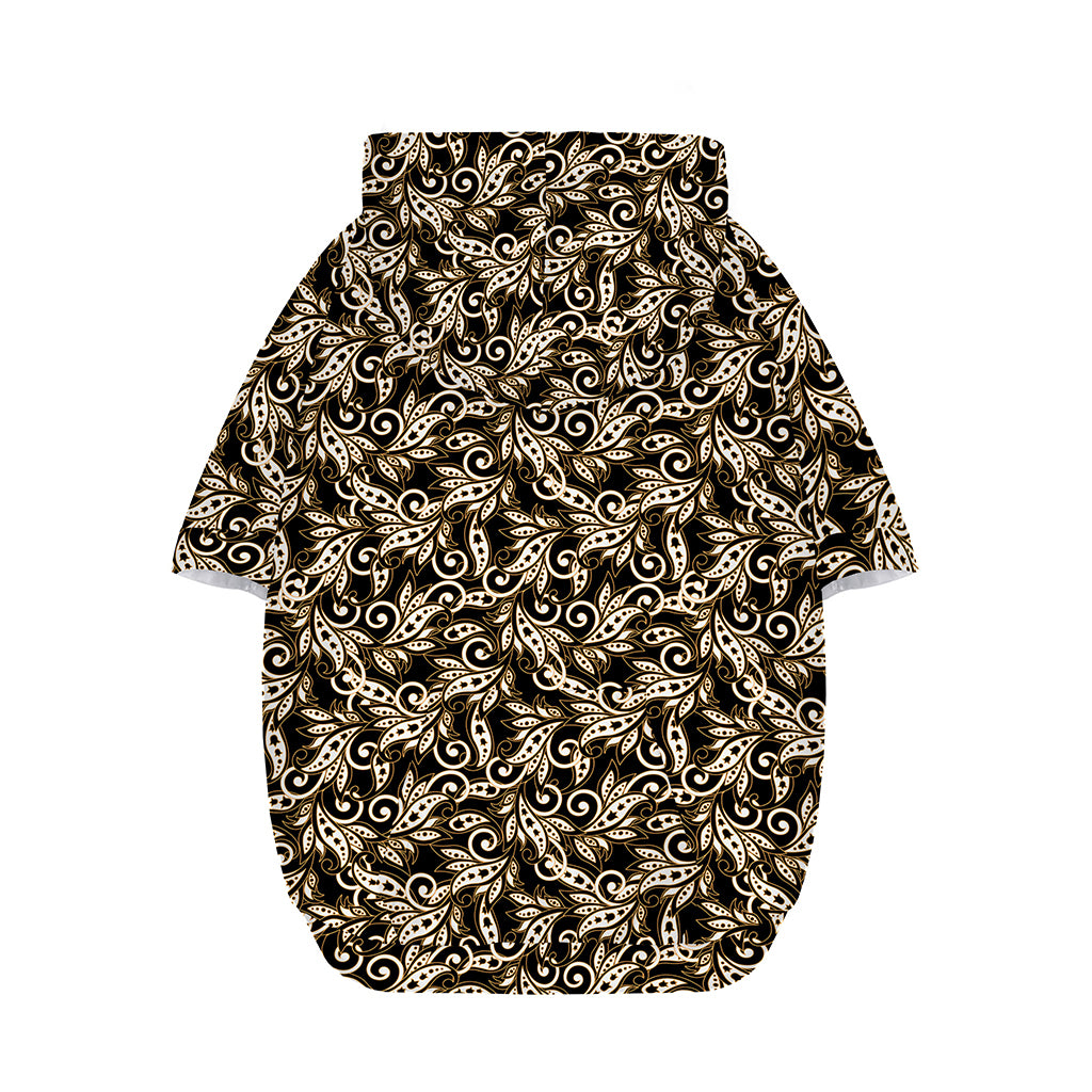 Dark Western Floral Pattern Print Dog Zip Up Hoodie