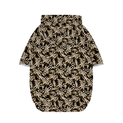 Dark Western Floral Pattern Print Dog Zip Up Hoodie