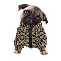 Dark Western Floral Pattern Print Dog Zip Up Jacket