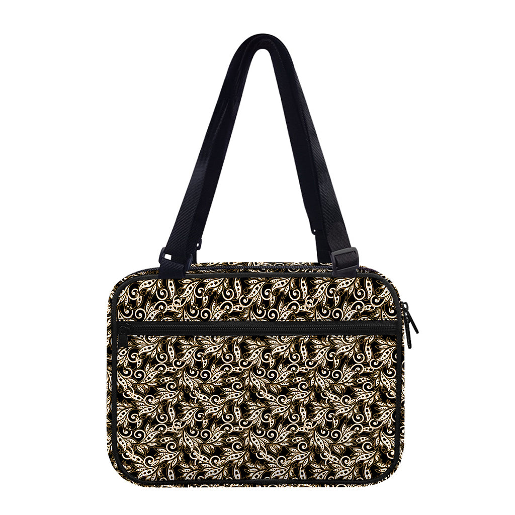 Dark Western Floral Pattern Print Double Strap Bible Bag