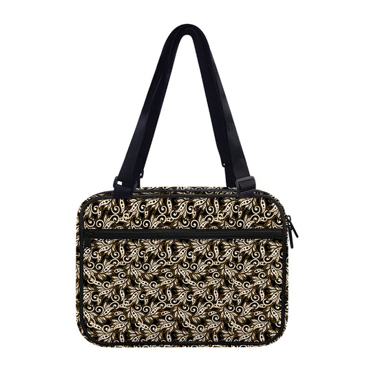 Dark Western Floral Pattern Print Double Strap Bible Bag