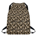 Dark Western Floral Pattern Print Drawstring Backpack