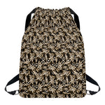 Dark Western Floral Pattern Print Drawstring Backpack