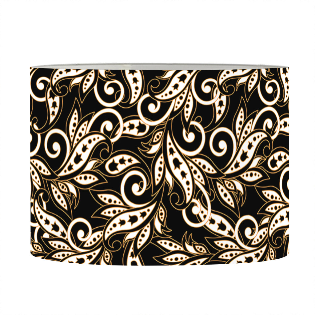 Dark Western Floral Pattern Print Drum Lamp Shade