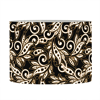 Dark Western Floral Pattern Print Drum Lamp Shade