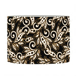 Dark Western Floral Pattern Print Drum Lamp Shade