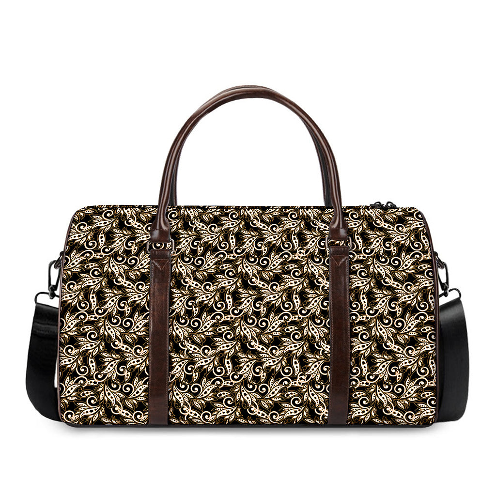Dark Western Floral Pattern Print Duffle Bag