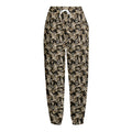 Dark Western Floral Pattern Print Fleece Lined Knit Pants