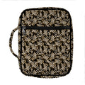 Dark Western Floral Pattern Print Front Pocket Bible Bag