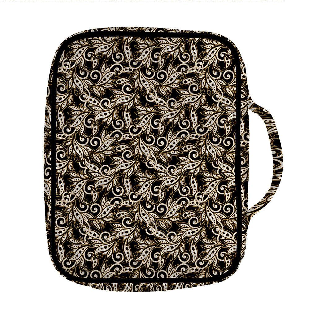 Dark Western Floral Pattern Print Front Pocket Bible Bag
