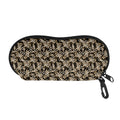 Dark Western Floral Pattern Print Glasses Case