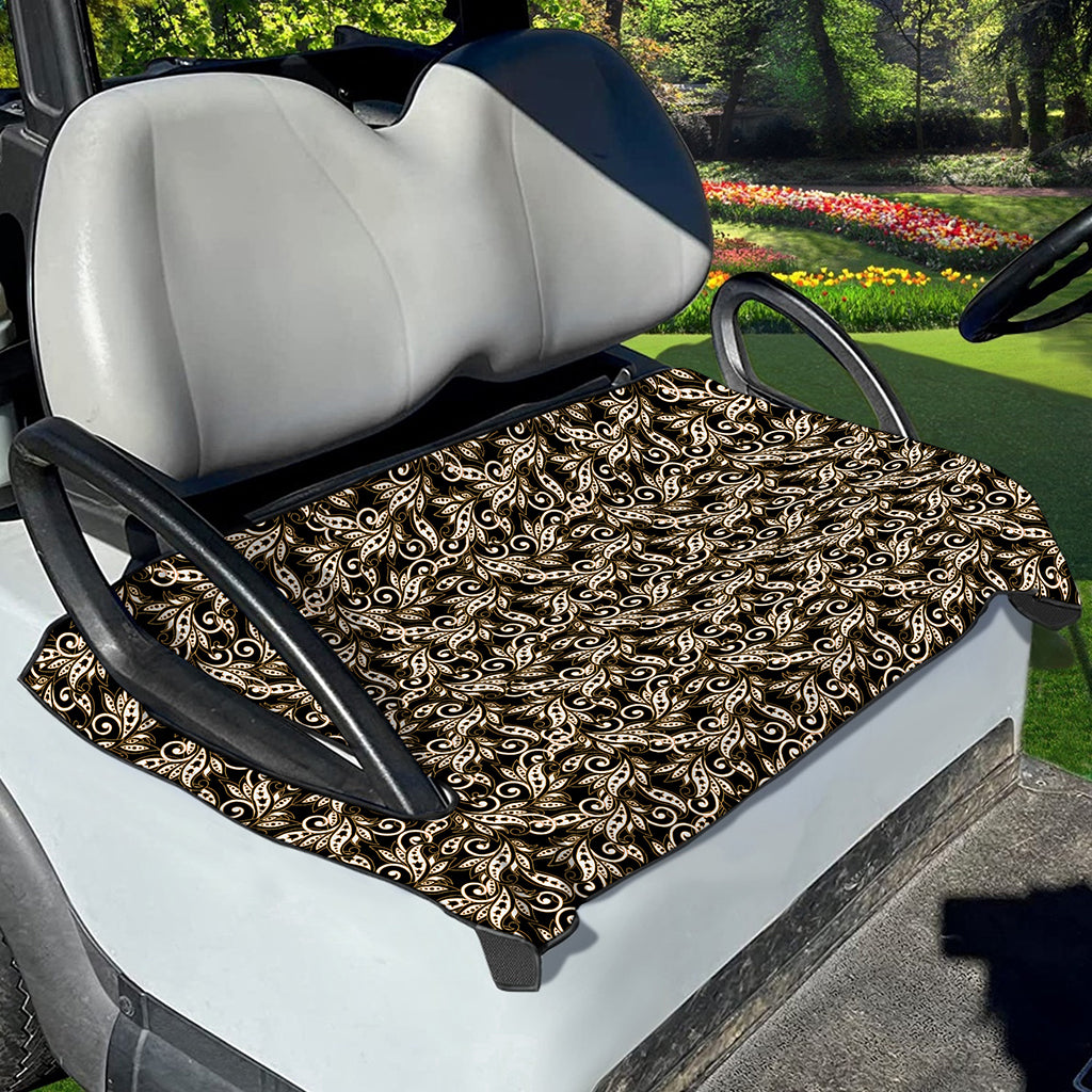 Dark Western Floral Pattern Print Golf Cart Seat Cover