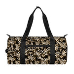 Dark Western Floral Pattern Print Gym Bag