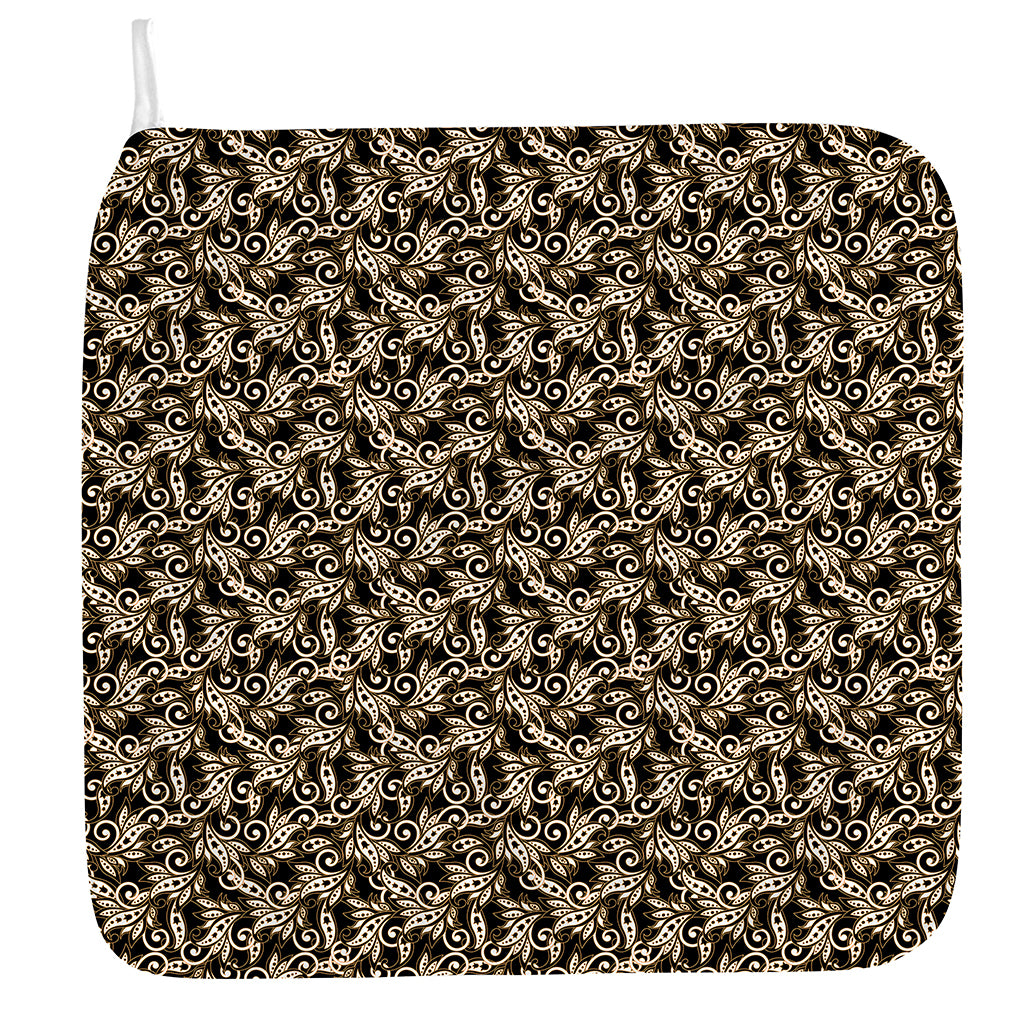 Dark Western Floral Pattern Print Hand Towel