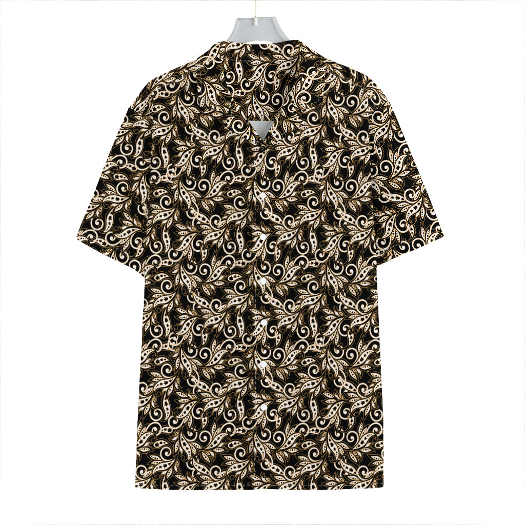 Dark Western Floral Pattern Print Hawaiian Shirt