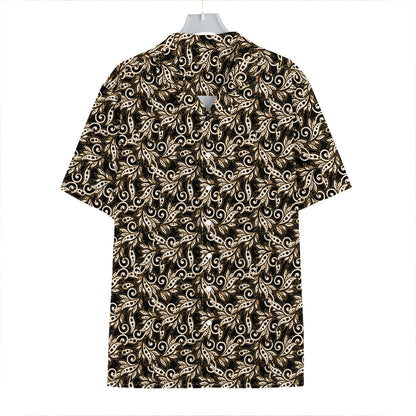 Dark Western Floral Pattern Print Hawaiian Shirt