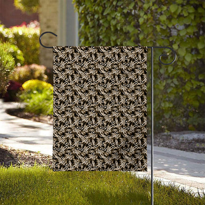 Dark Western Floral Pattern Print House Flag