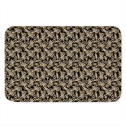 Dark Western Floral Pattern Print Indoor Door Mat