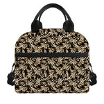 Dark Western Floral Pattern Print Insulated Lunch Bag
