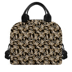 Dark Western Floral Pattern Print Insulated Lunch Bag