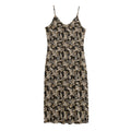Dark Western Floral Pattern Print Jersey Midi Cami Dress