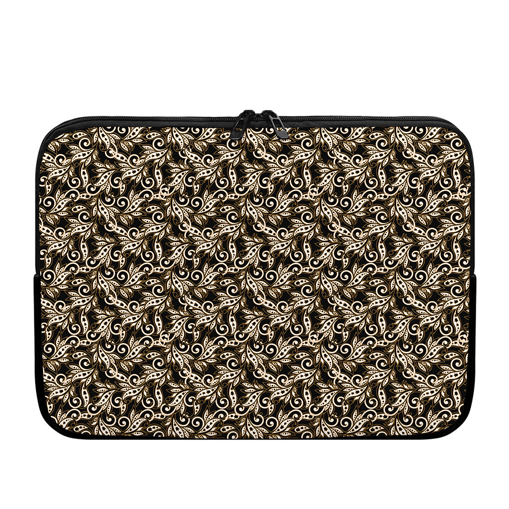 Dark Western Floral Pattern Print Laptop Sleeve