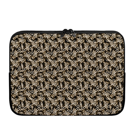Dark Western Floral Pattern Print Laptop Sleeve