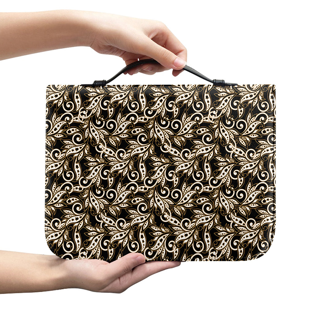 Dark Western Floral Pattern Print Leather Bible Cover