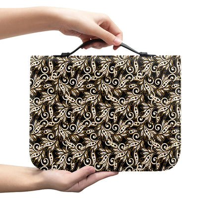 Dark Western Floral Pattern Print Leather Bible Cover