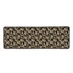 Dark Western Floral Pattern Print Long Kitchen Mat