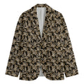 Dark Western Floral Pattern Print Men's Blazer