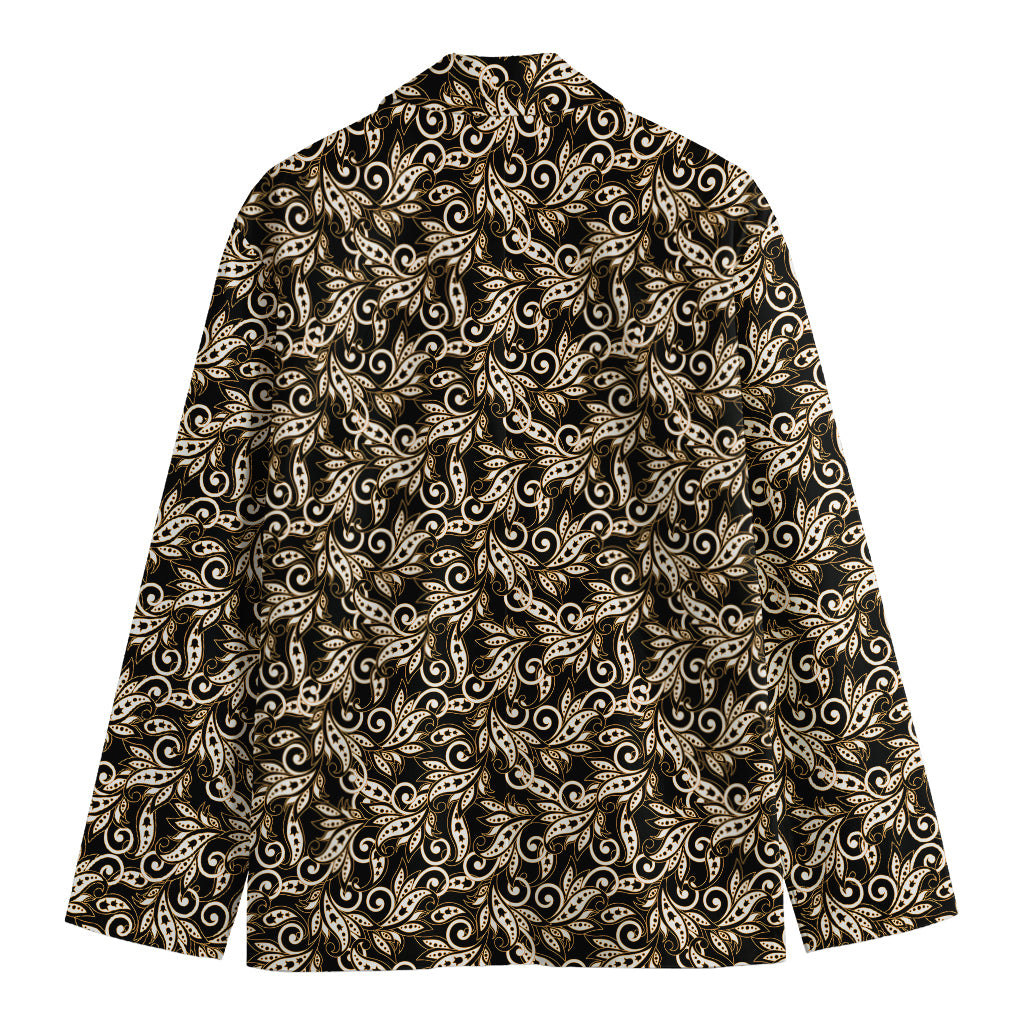 Dark Western Floral Pattern Print Men's Blazer