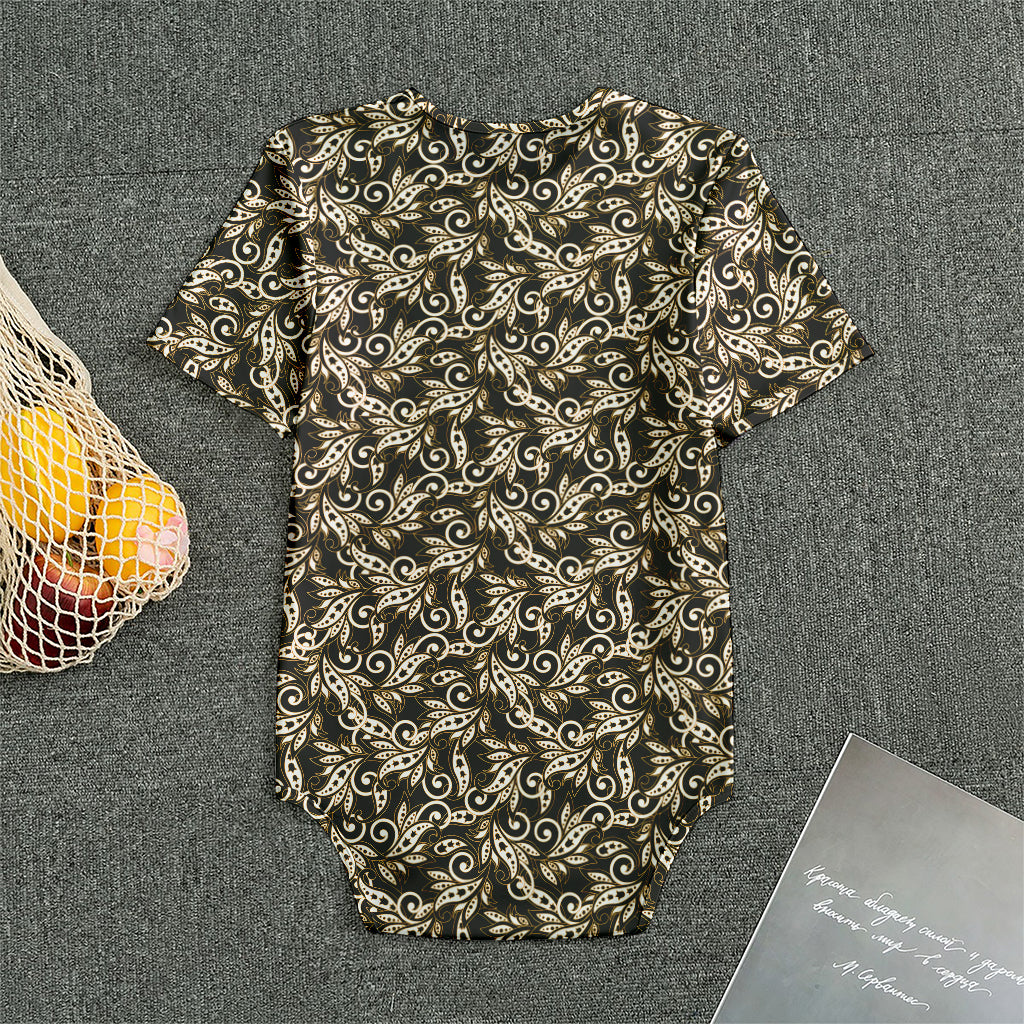 Dark Western Floral Pattern Print Men's Bodysuit