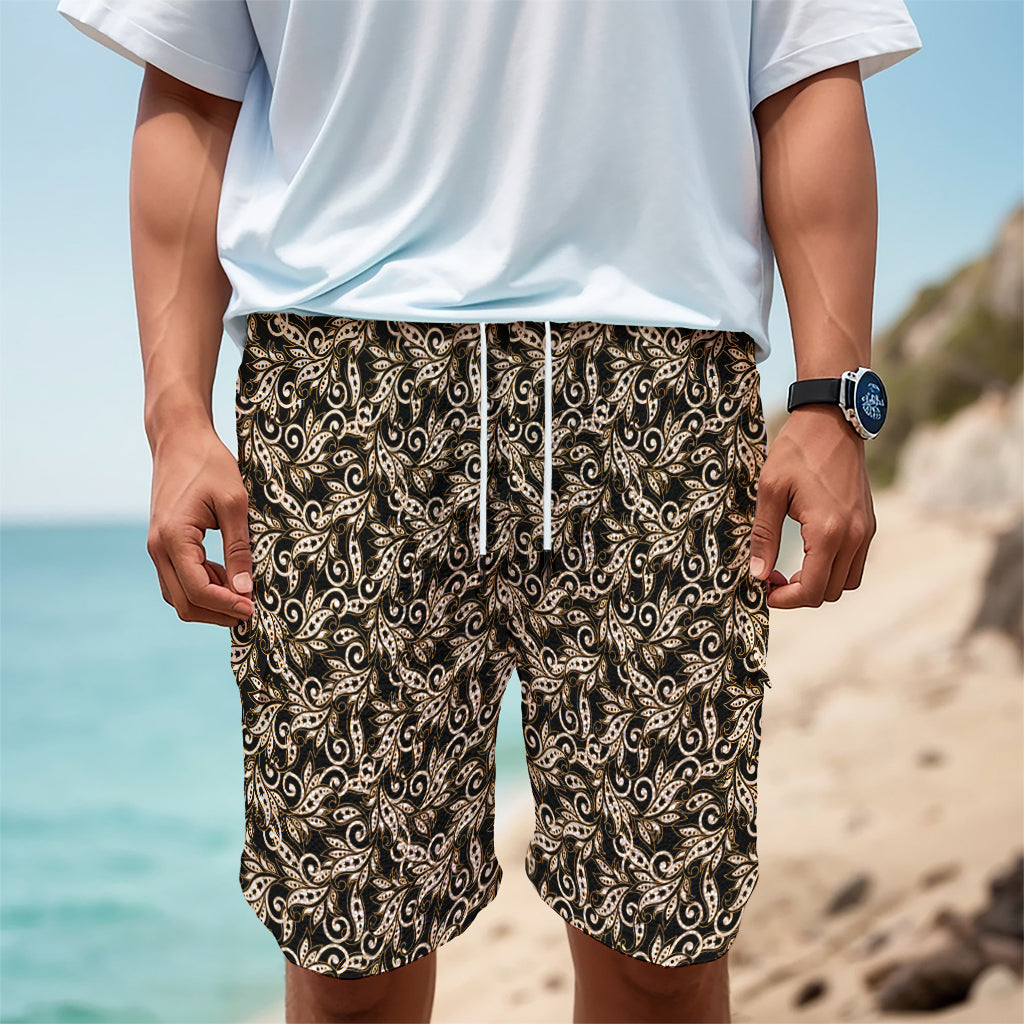 Dark Western Floral Pattern Print Men's Cargo Shorts