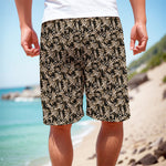Dark Western Floral Pattern Print Men's Cargo Shorts
