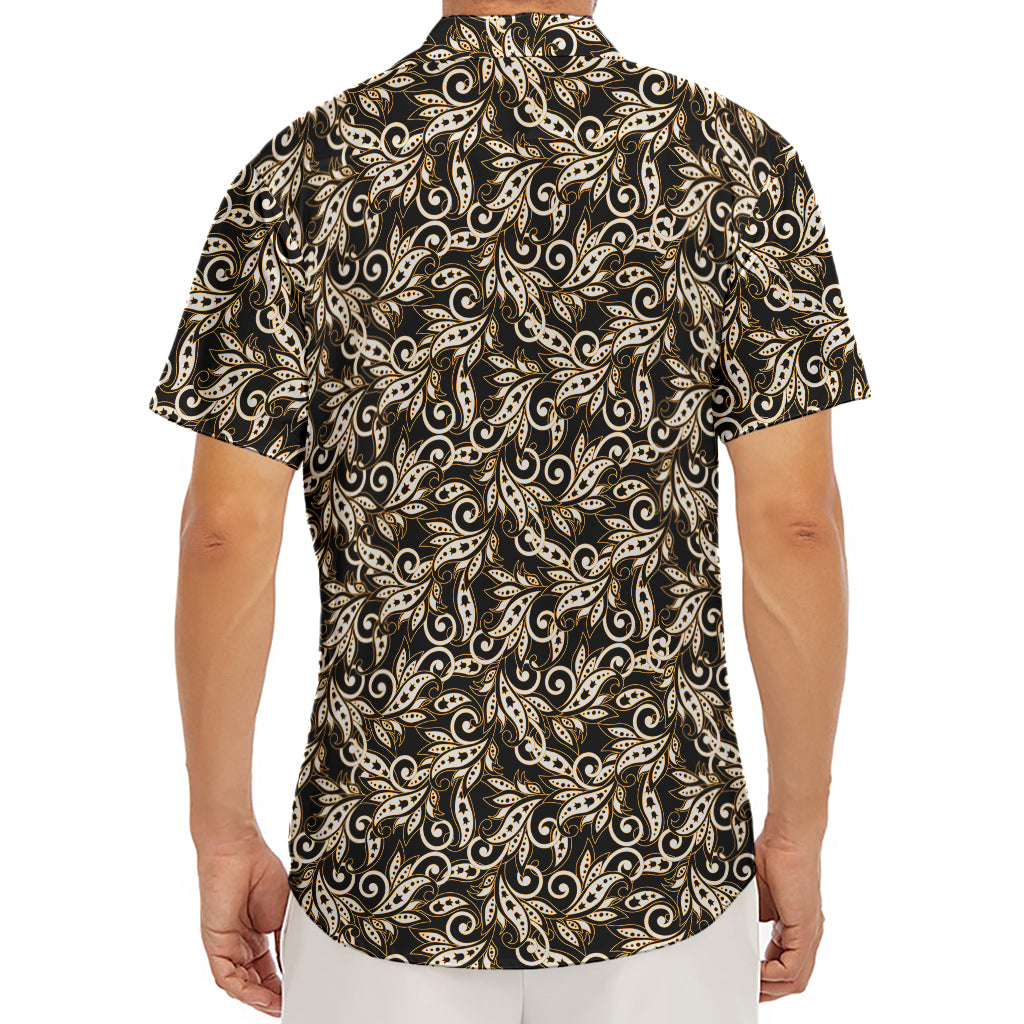 Dark Western Floral Pattern Print Men's Deep V-Neck Shirt