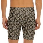 Dark Western Floral Pattern Print Men's Long Boxer Briefs