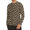 Dark Western Floral Pattern Print Men's Long Sleeve Rash Guard