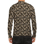 Dark Western Floral Pattern Print Men's Long Sleeve Rash Guard