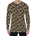Dark Western Floral Pattern Print Men's Long Sleeve T-Shirt