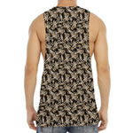 Dark Western Floral Pattern Print Men's Muscle Tank Top