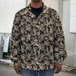 Dark Western Floral Pattern Print Men's Shirt Jacket