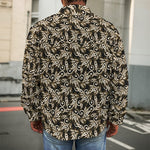 Dark Western Floral Pattern Print Men's Shirt Jacket