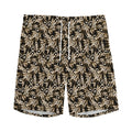 Dark Western Floral Pattern Print Men's Athletic Shorts
