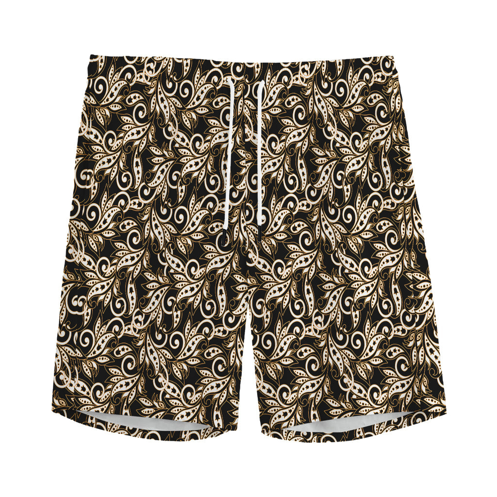 Dark Western Floral Pattern Print Men's Sports Shorts